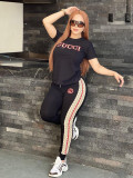 Elegant Ladies Two-Piece Casual Embroidered Outfit