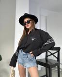 Embroidered Elegant Long-Sleeved Minimalist Casual Shirt