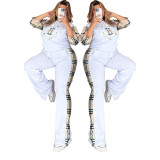 Fashionable Casual Printed Short-Sleeved Pants Plaid Suit