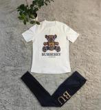 Bear Rrint Short Sleeve Sports Suit