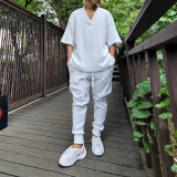 Loose Fit Summer Men's Short Sleeve T-shirt and Pants Set