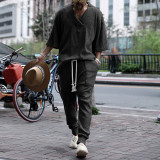 Loose Fit Summer Men's Short Sleeve T-shirt and Pants Set