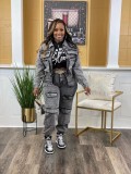 IHOOV Multiple Pockets Versatile Denim Leisure Set