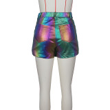 Versatile High-Stretch Irregular Multi-Pocket Cargo A-Line Shorts