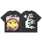 Unique Tidal Hell Star Digital Print Pure Cotton Washed Short Sleeve T-shirt