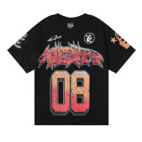 Tidal Hell Star Digital Print Pure Cotton Washed Short Sleeve T-shirt