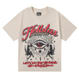 Tidal Hell Star Digital Print Pure Cotton Washed Short Sleeve T-shirt