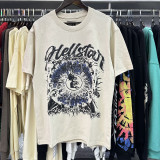 Tidal Hell Star Digital Print Pure Cotton Washed Short Sleeve T-shirt