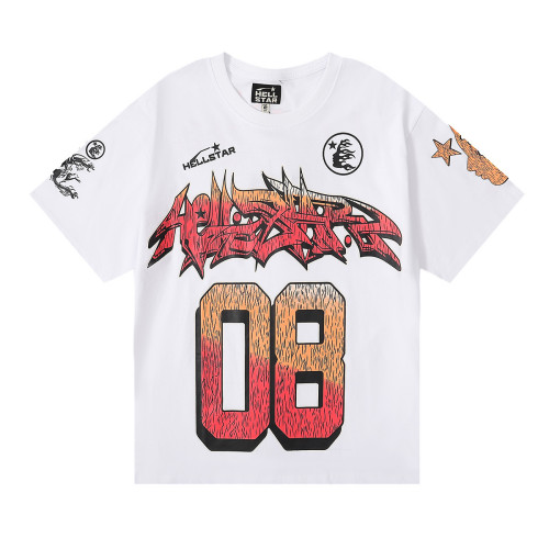 Tidal Hell Star Digital Print Pure Cotton Washed Short Sleeve T-shirt