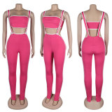 IHOOV Two-Piece Suspender Jumpsuit Set