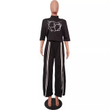 IHOOV Everyday Elegance Split Hem Wide-Leg Casual Set