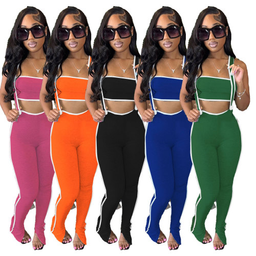 IHOOV Two-Piece Suspender Jumpsuit Set