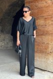IHOOV Satin V-Neck Relaxed Top & Wide-Leg Pants Set