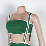 IHOOV Two-Piece Suspender Jumpsuit Set