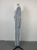 IHOOV  V-Neck Puff Sleeve Top & Wide-Leg Trousers Casual Set