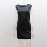 Pink Satin Bow Backless Sleeveless Mini Dress