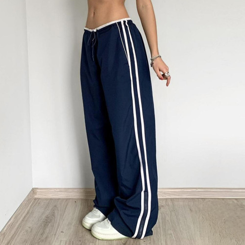 Loose-Fit Wide-Leg Pants with Adjustable Waist Tie