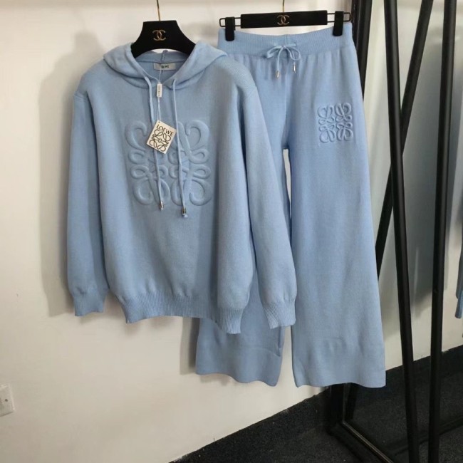 Oversized Hoodie & Wide-Leg Pants Knit Set