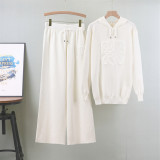 Oversized Hoodie & Wide-Leg Pants Knit Set
