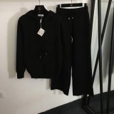 Oversized Hoodie & Wide-Leg Pants Knit Set