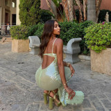 ihoov Stunning Backless Sequin Bodycon Maxi Dress