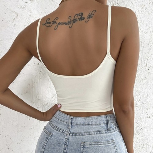 ihoov Backless Diamond-Patterned Corset with Button Details