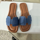 Ihoov Denim Flat Slippers for Women