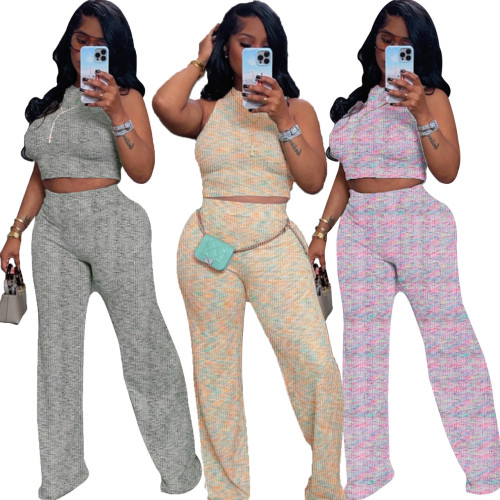 Floral Print Sleeveless Wide-Leg Two-Piece Set