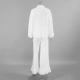 ihoov White Cotton Long Sleeve Lounge Set