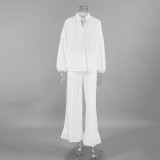 ihoov White Cotton Long Sleeve Lounge Set