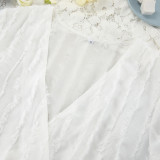 ihoov Feather Long Sleeve Robe and Shorts Set