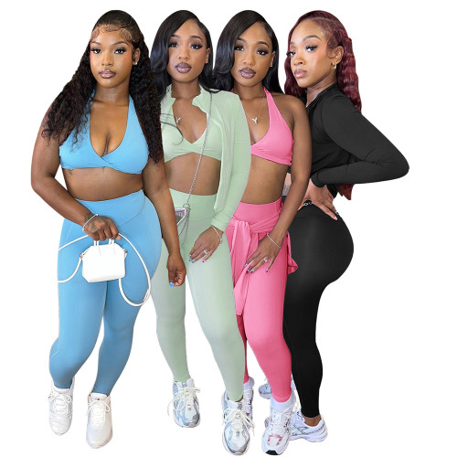 Ihoov Three-Piece Tight-Fit Activewear Set for Ultimate Comfort