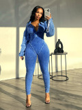Ihoov Vintage Wash Deep V Neck Long Sleeve Bodysuit for Autumn/Winter Collection