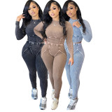 ihoov Vintage Washed Cotton Ribbed Bodysuit Set