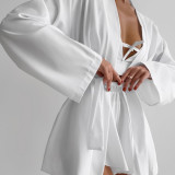 ihoov Long Sleeve Lingerie Set with Slit Shorts