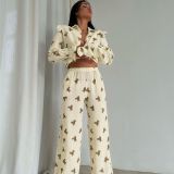 Floral Print Long Sleeve Pajama Set