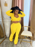 Ihoov High-Waisted Flared Sporty Three-Piece Set
