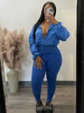 Ihoov Zippered Waistband and Drop Shoulder Sleeve Two-Piece Set