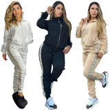 Floral Embossed Long Sleeve and Pants Set for Women