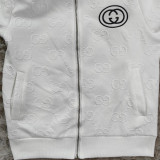 Fashion Casual Embossed Long Sleeve Zip Sports Set