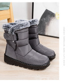 Women's Casual Footwear Waterproof Faux Fur High-Top Winter Boots with Velcro