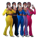 Ihoov High-Waisted Flared Sporty Three-Piece Set