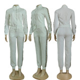 Floral Embossed Long Sleeve and Pants Set for Women