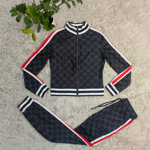 Trendy Floral Zip-Up Sports Set