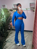 Ihoov High-Waisted Flared Sporty Three-Piece Set