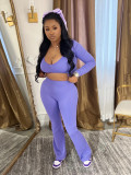 Ihoov High-Waisted Flared Sporty Three-Piece Set