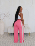 Striped Color-Block Wide-Leg Lounge Pants