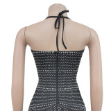 IHoov Rhinestone-Embellished Slip Dress with Adjustable Straps
