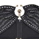 IHoov Rhinestone-Embellished Slip Dress with Adjustable Straps