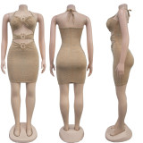IHoov Rhinestone-Embellished Slip Dress with Adjustable Straps